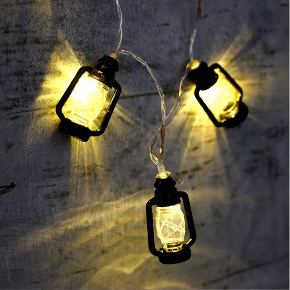10 LEDs 1M/3.3ft Mini Retro Kerosene Lantern LED String Lights - Battery Powered Fairy Lights for Christmas Decorations, Home, Room & Indoor Decor (Warm White) | Perfect for Holiday Parties, Bedroom Ambiance & Cozy Atmosphere