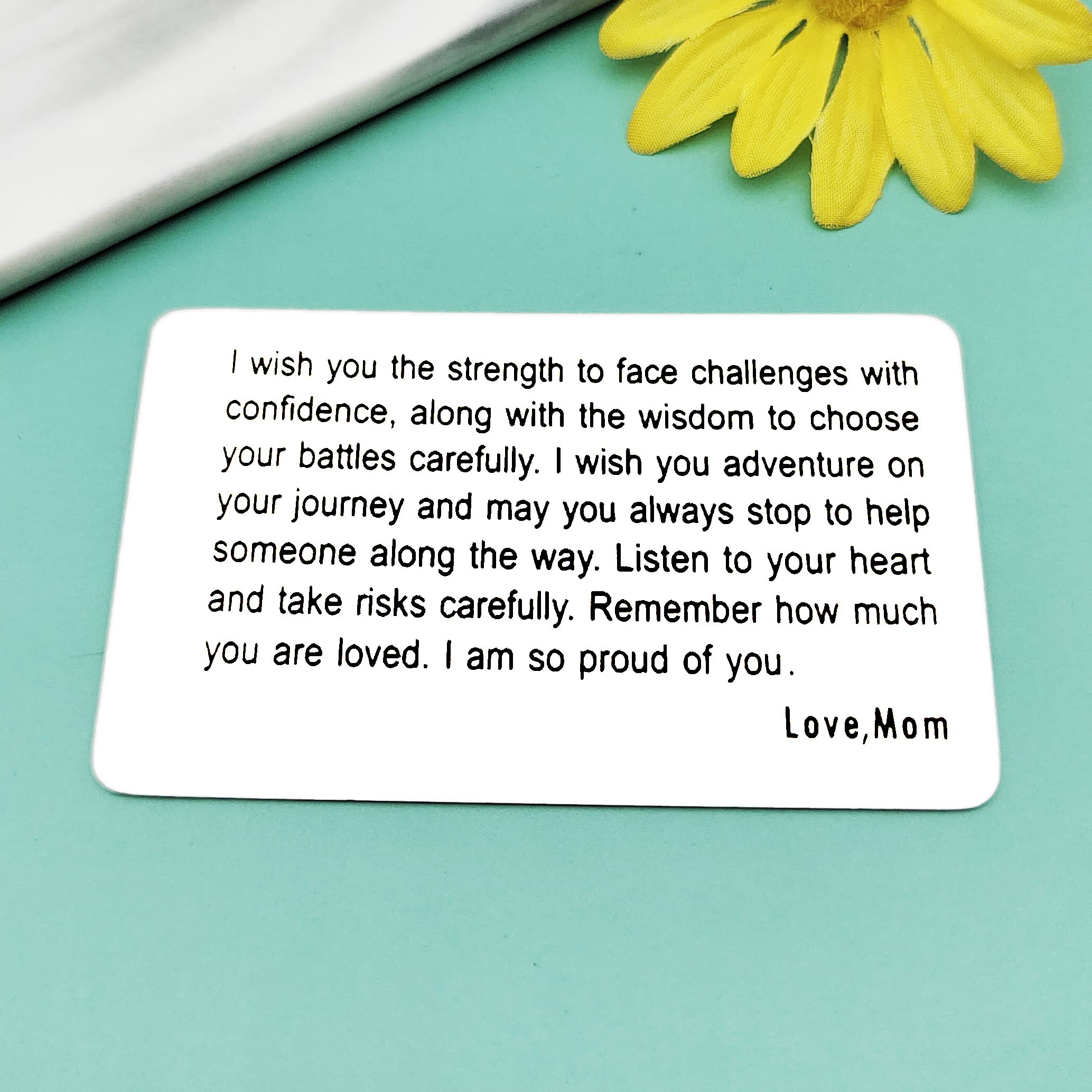 Engraved Metal Wallet Insert Card - Inspirational Gift for Son, Daughter, Teen Boy & Girl - Birthday, Graduation, Family Keepsake Jewelry - Perfect for Daily Motivation & Special Occasions