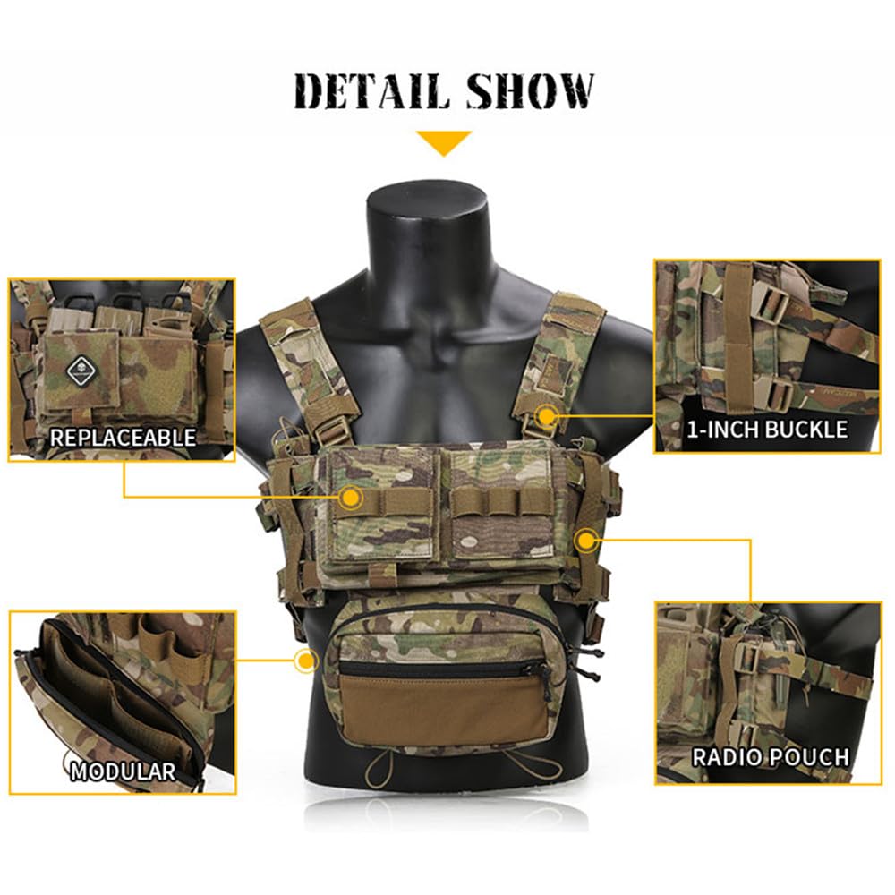 EmersonGear TAC Micro Fight Chassis MK3 Modular Tactical Vest - Airsoft, Paintball, Cosplay & Outdoor Adventure Gear for Military Enthusiasts