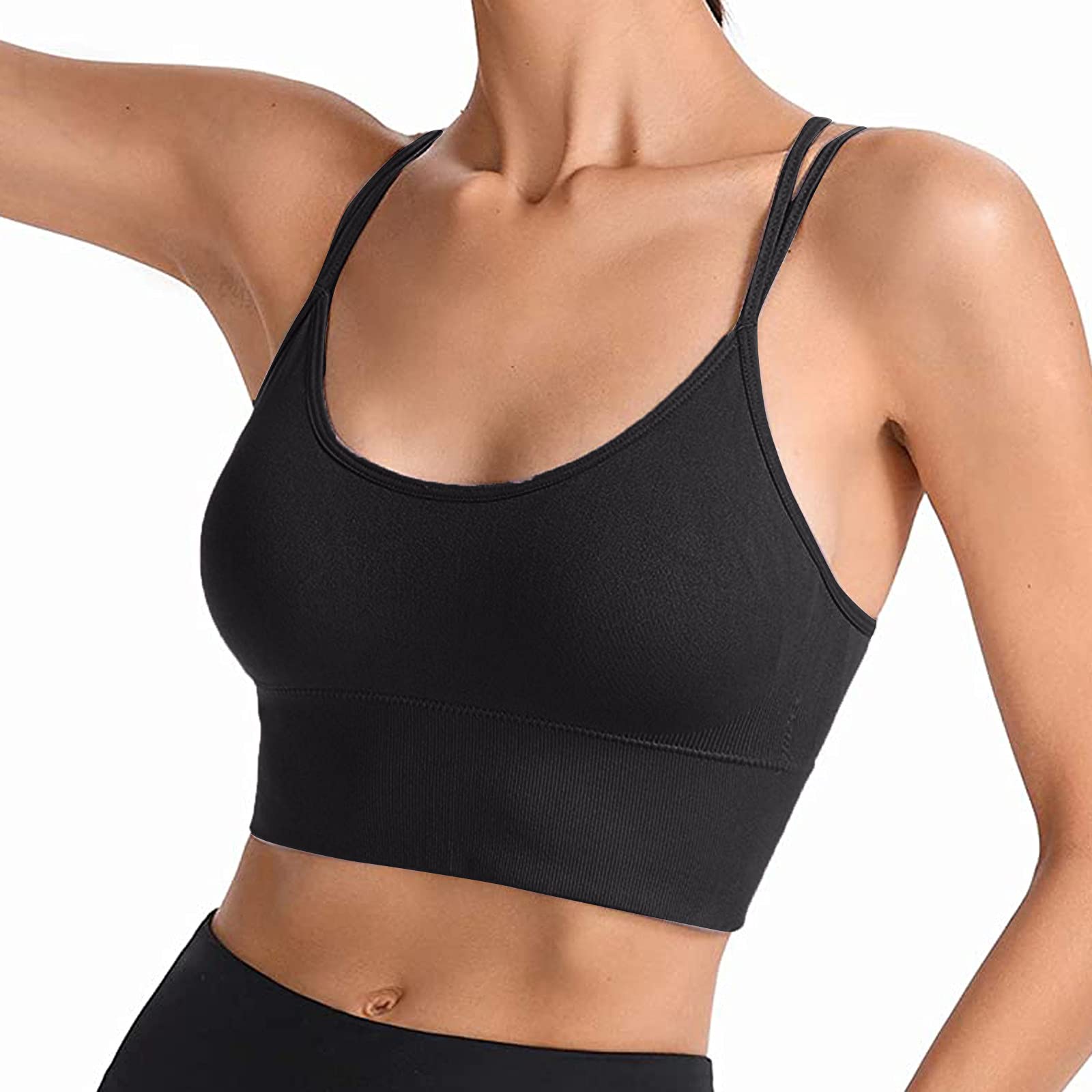 Wirefree Yoga Sports Bra for Women - Medium Support Cross Back Design with Removable Cups, 3-Pack | Perfect for Yoga, Gym, Running & Active Lifestyles