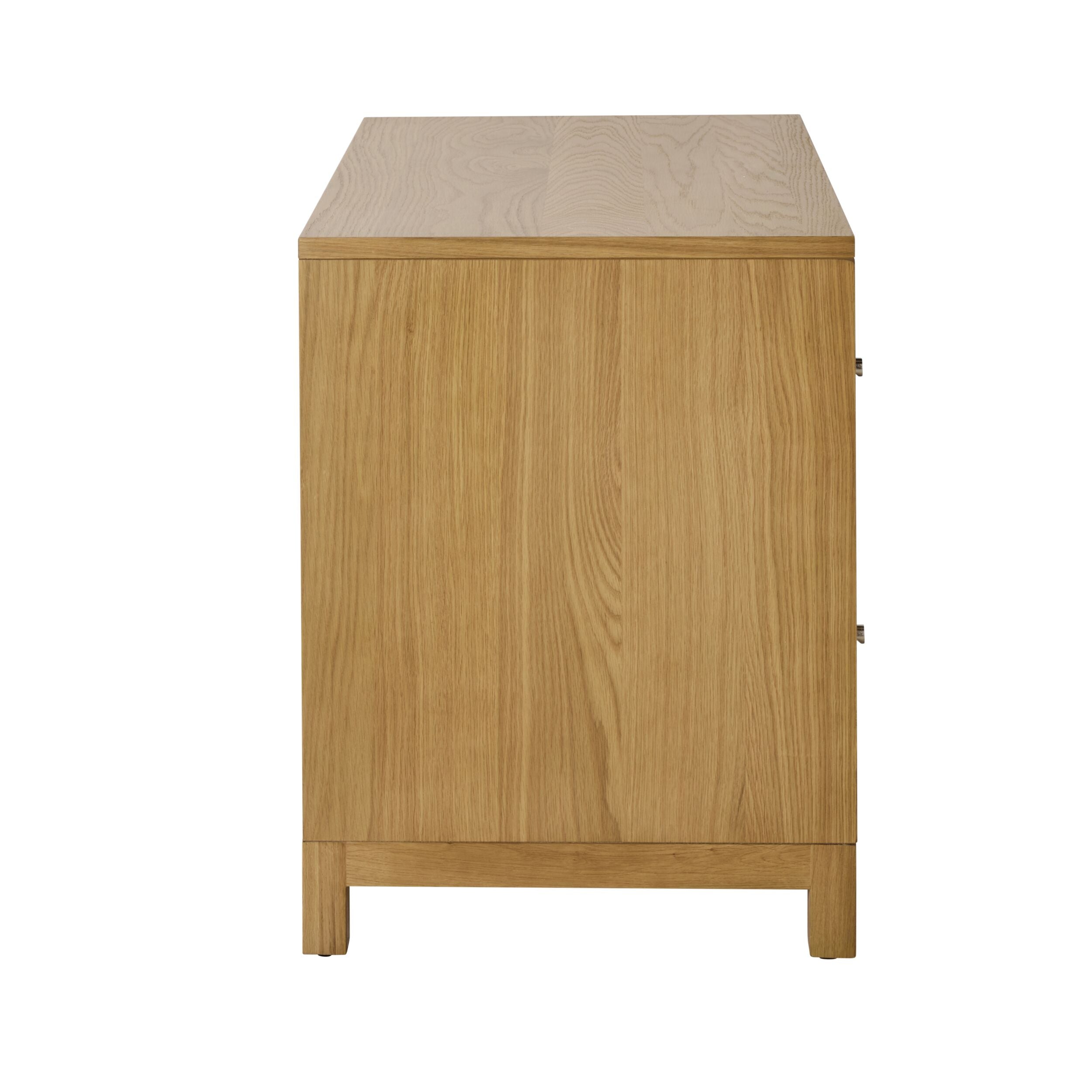 Avalon Large 2 Drawer Nightstand in Light Oak - Modern Bedside Table for Bedroom Storage & Organization