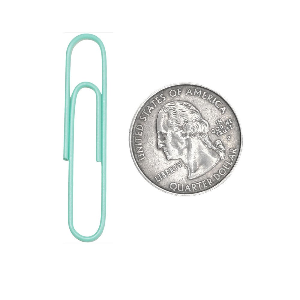 Jumbo Teal Paper Clips - 75 Pack Bulk Colored Paperclips for Office, School, Crafting & Document Organization