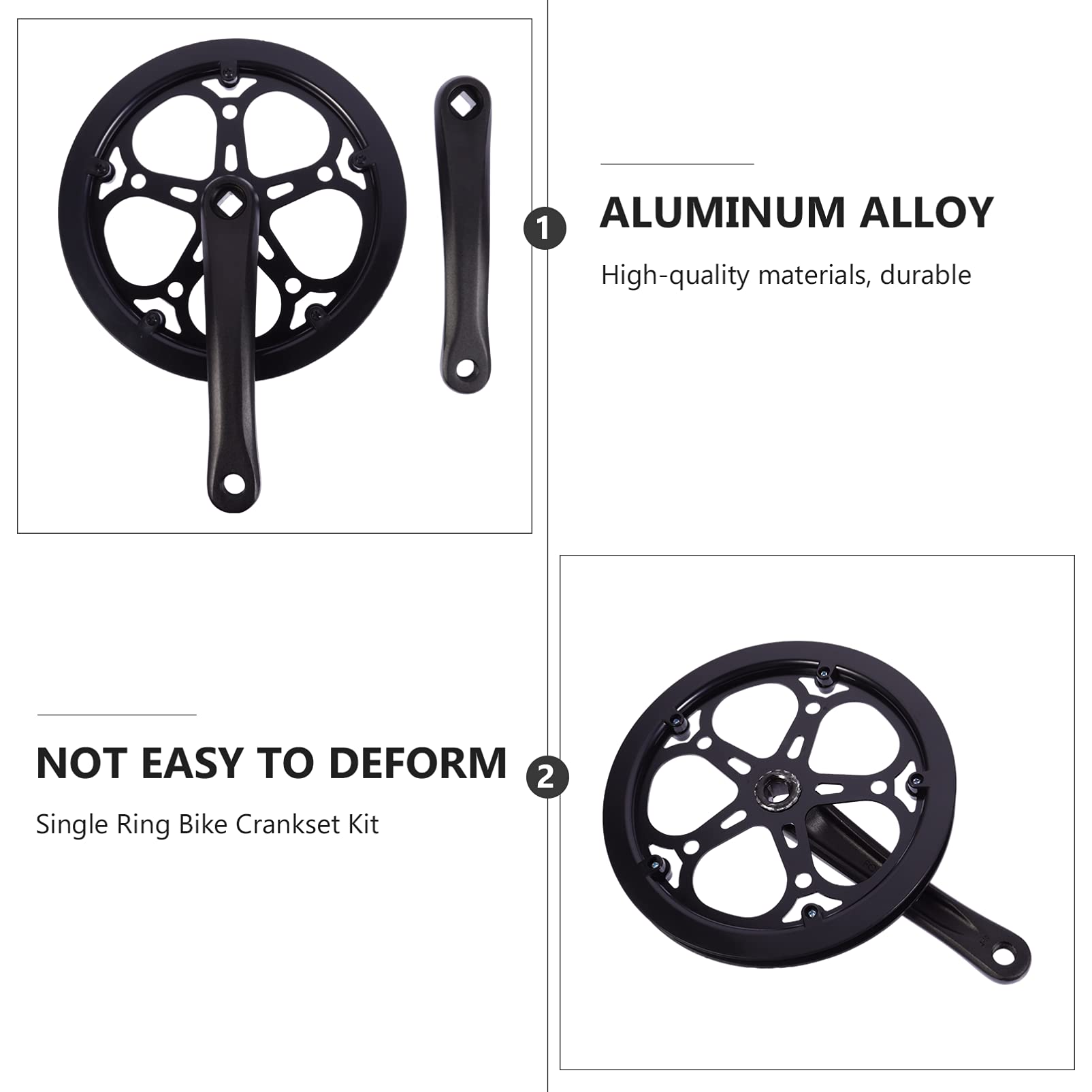 52T 170mm Bike Crankset - Single Speed & Mountain Bike Replacement Crank Arm Set | Durable Alloy Construction for Road & Trail Cycling | Perfect for Commuting, Fitness Riding & Off-Road Adventures