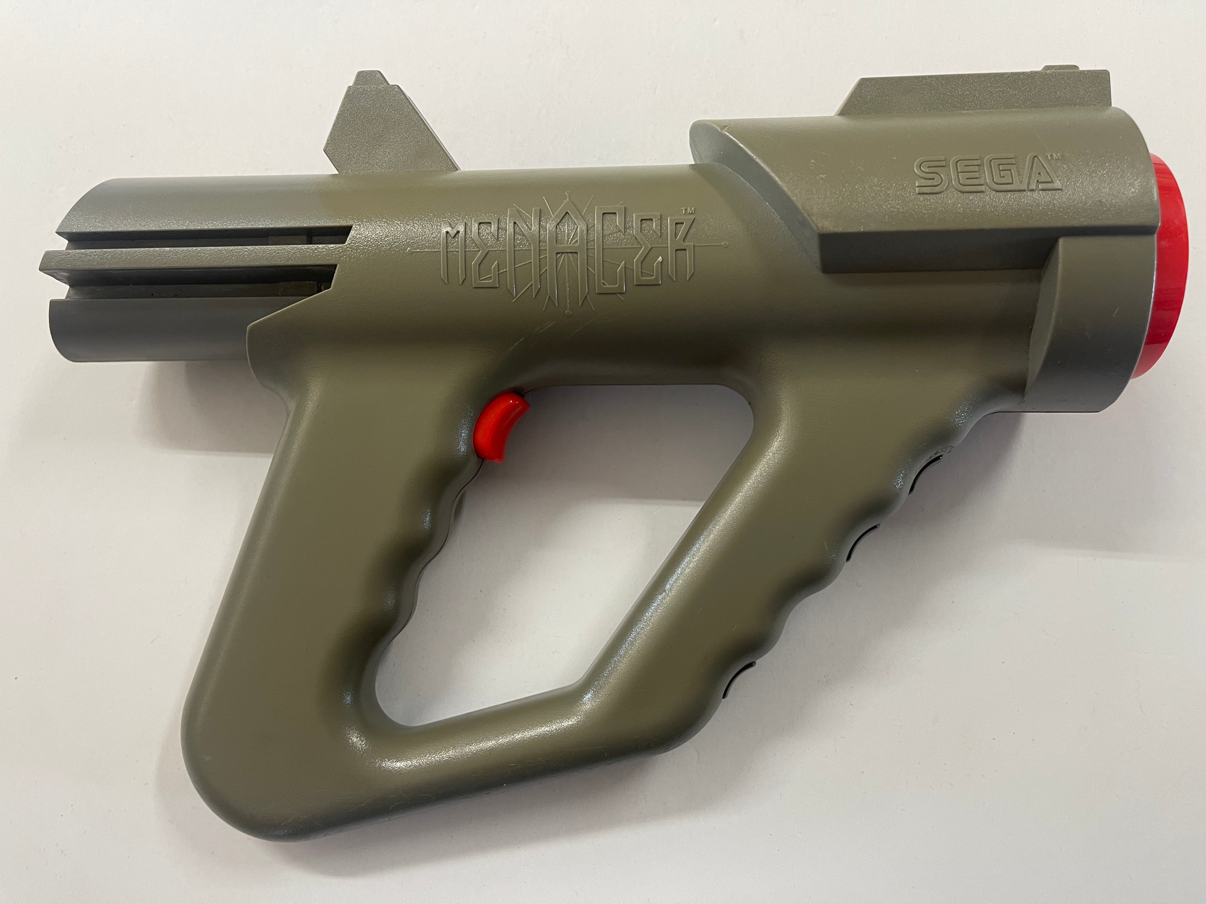 Original Sega Menacer Gun Blaster with Receiver - Retro Gaming Accessory for Sega Genesis - Perfect for Classic Arcade Shooting Games & Nostalgic Gaming Sessions