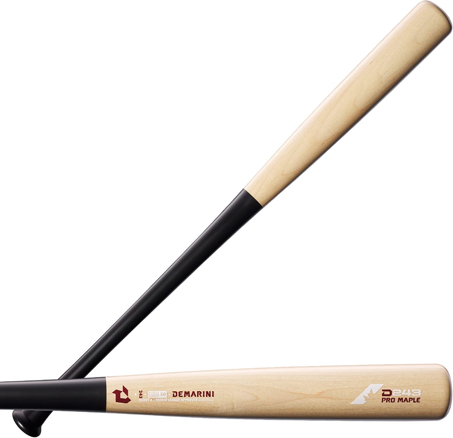 DeMarini D243 Pro Maple Wood Composite Baseball Bat - Maple/Black - Perfect for Youth & Adult League Games, Training, and Competitive Play