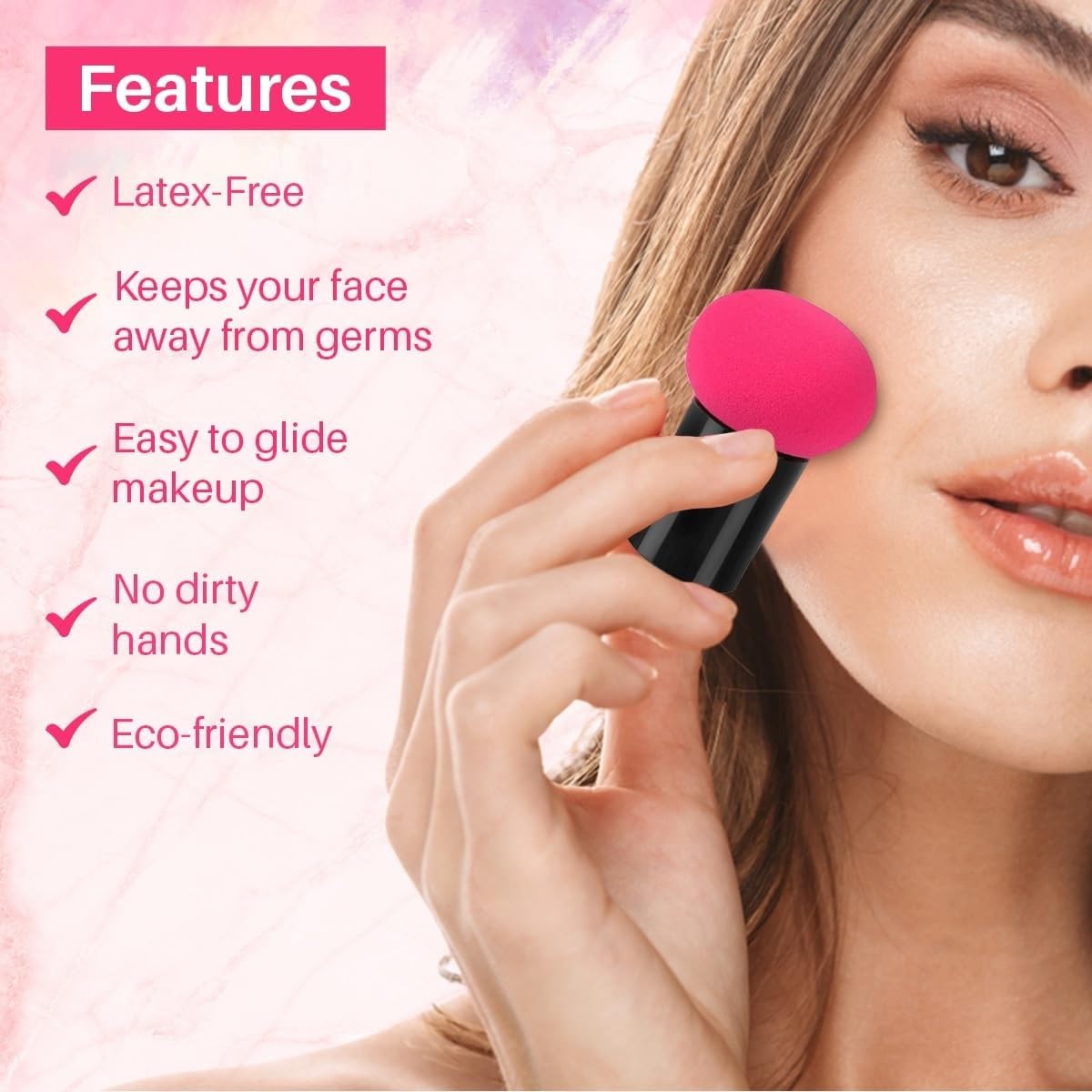 Beautiflame 6-Piece Makeup Sponge Set with Pink Mushroom Blender - Soft Beauty Blender Puff for Flawless Foundation & Concealer Application - Perfect for Daily Makeup, Travel & Professional Use