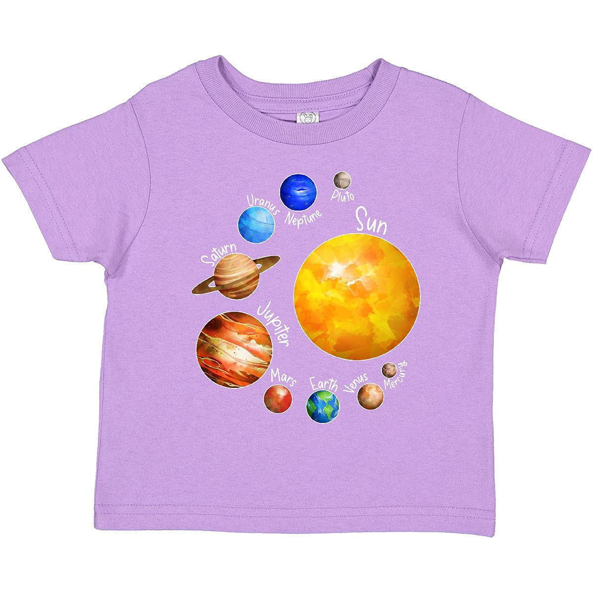 Inktastic Sun and Planets - Yes, and Pluto Toddler T-Shirt | Cute Space-Themed Kids Tee for Boys & Girls | Perfect for Playdates, School, and Astronomy Lovers