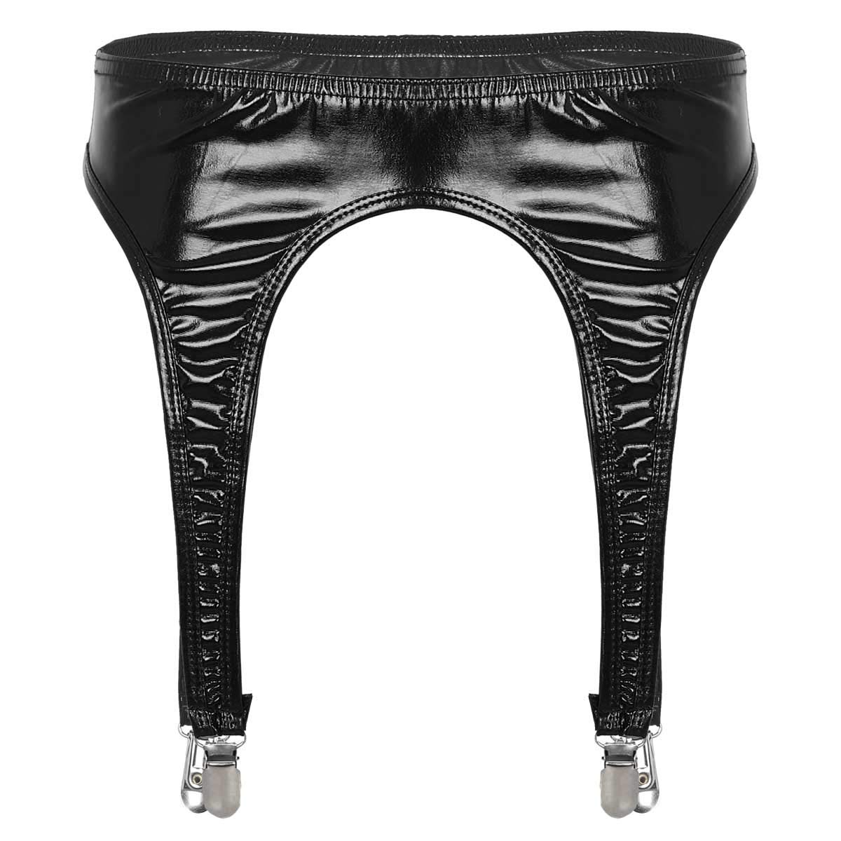 ACSUSS Women's Shiny Holographic Metallic Garter Belt with Adjustable Clips & Suspender Straps for Thigh High Stockings - Perfect for Lingerie, Cosplay & Burlesque Performances