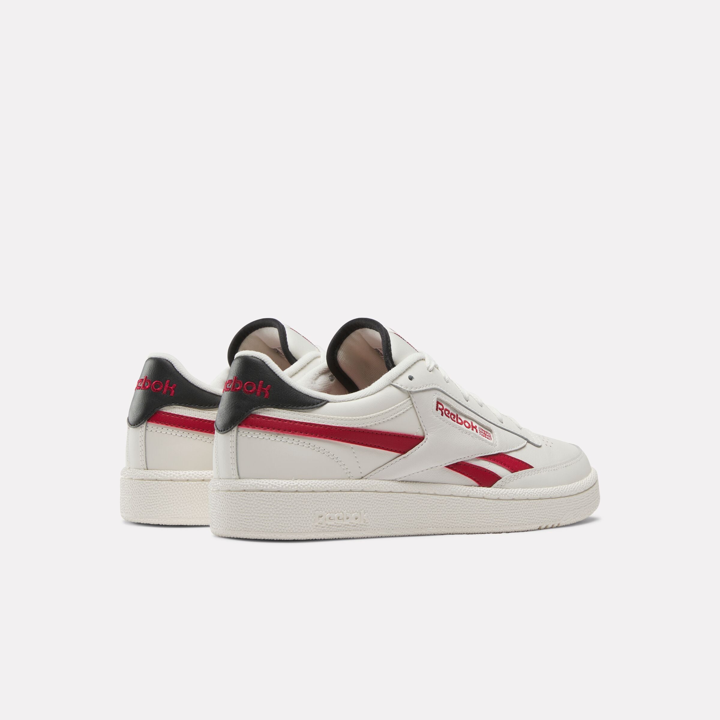 **Reebok Club C Revenge Sneakers - Chalk/Flash Red/Black - Classic White Leather Shoes for Men & Women | Perfect for Casual Wear, Gym & Street Style**