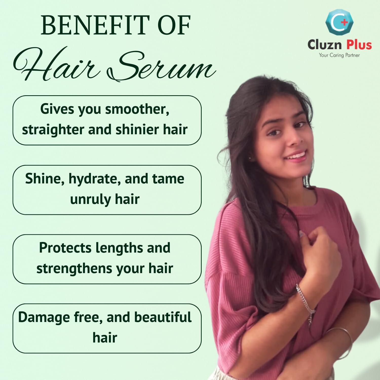 Cluzn Plus Hair Rejuvenate Serum for Women & Girls - 30ml | Essential Oil Enriched with Advanced Hair Growth Formula | Organic Treatment for Hair Loss | Promotes Healthy, Shiny Hair Growth | Perfect for Daily Scalp Care & Thinning Hair Solutions
