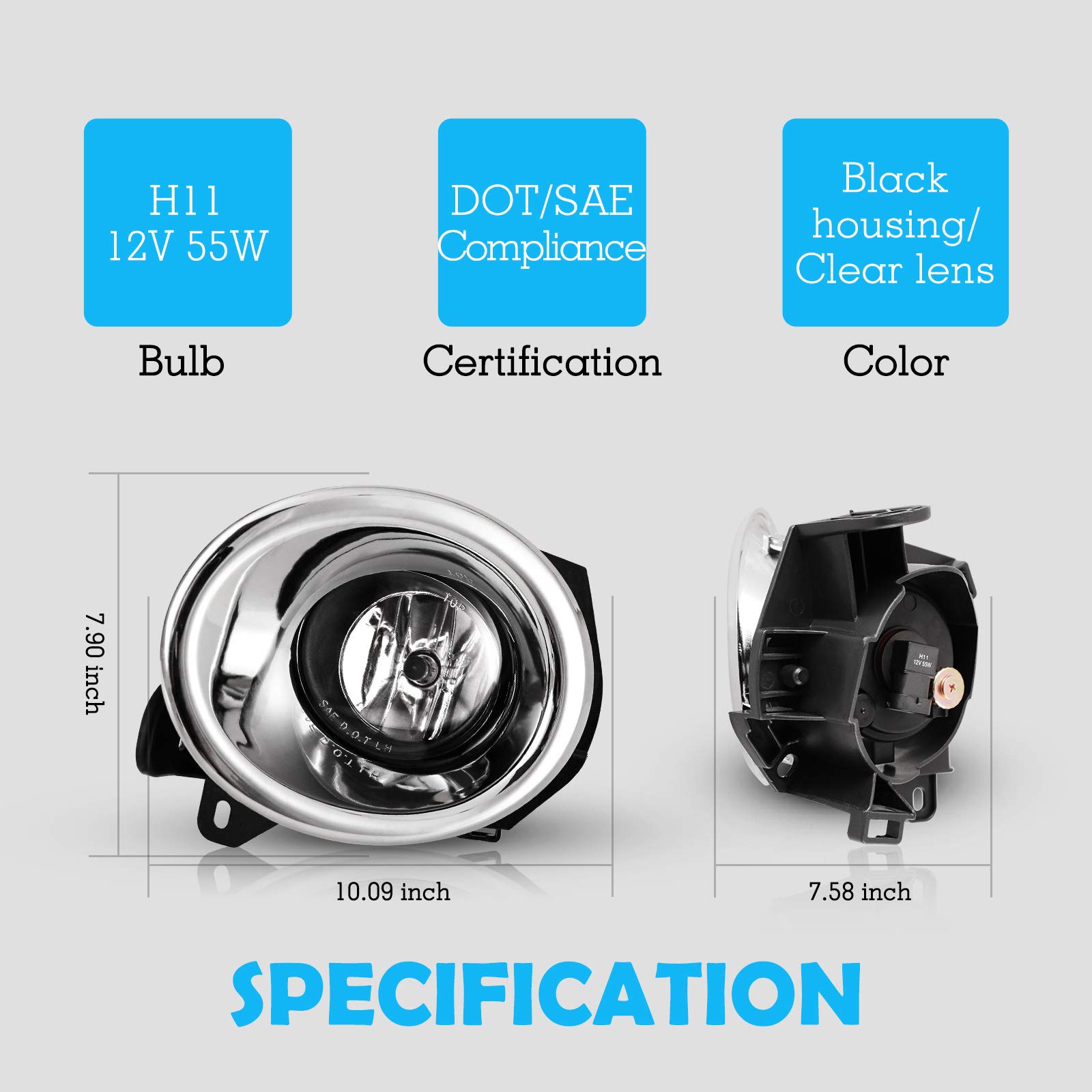 AUTOWIKI Fog Lights Assembly for 2013-2016 Nissan Pathfinder - Clear Lens 2PCS OEM Replacement Fog Lamps - Perfect for Night Driving & Off-Road Adventures