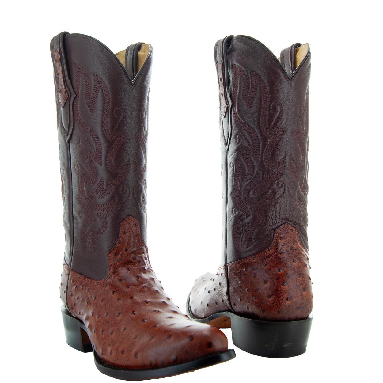 Soto Boots Men's Ostrich Print Cowboy Boots H7002 - Genuine Leather Western Boots for Men, Exotic Print Rodeo Boots - Perfect for Country Dancing, Rodeo Events & Western Fashion