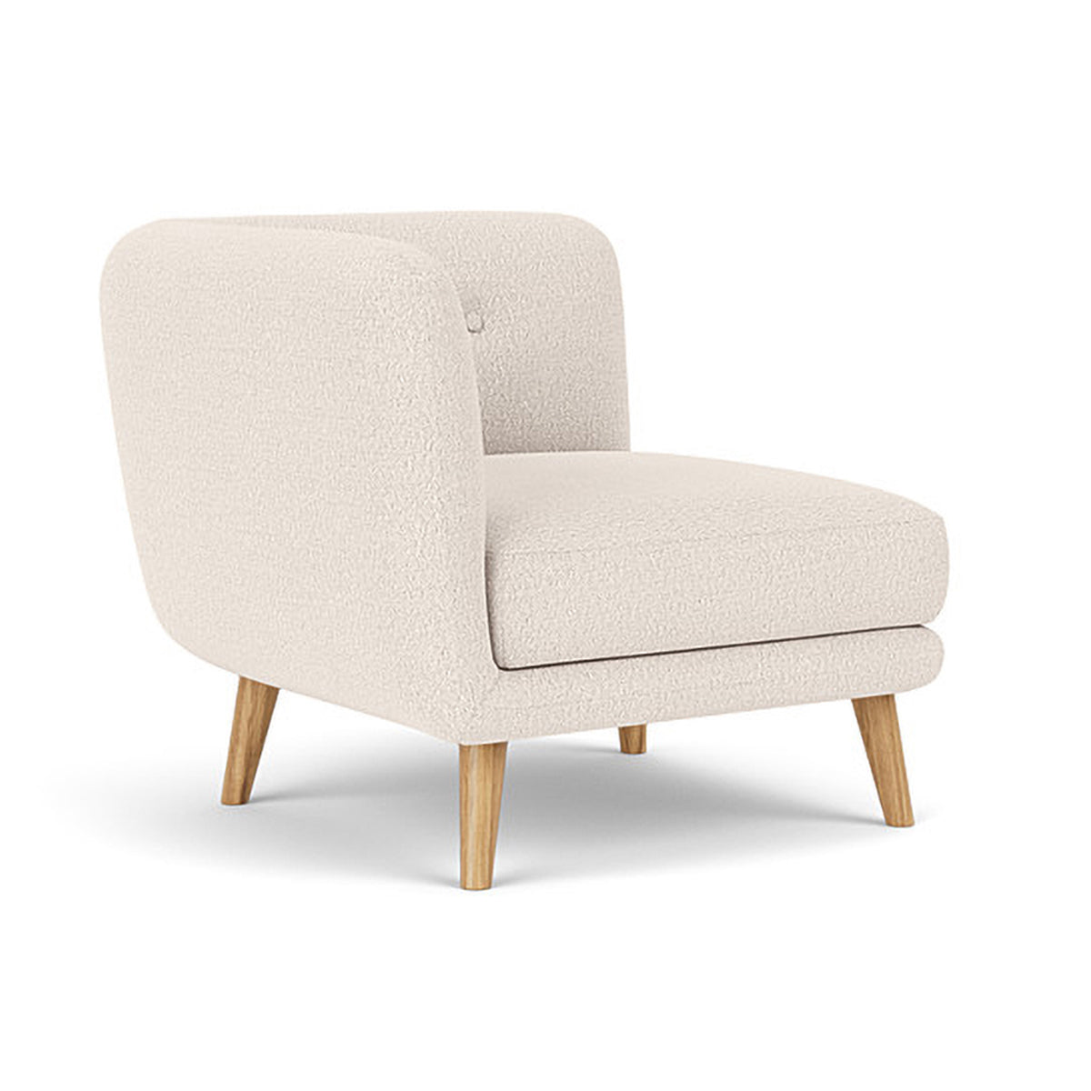 Alfred Boucle Right 1 Seater Modular Sofa - Modern Accent Chair for Living Room, Bedroom & Office - Compact Single Seater Couch with Removable Cushions