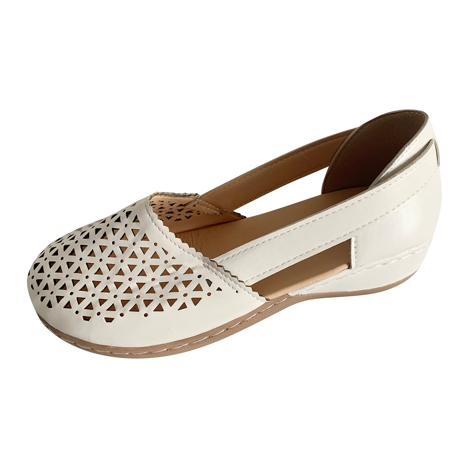 Women's Dressy Summer Sandals - Comfy Closed Toe Slip On for Casual Walking