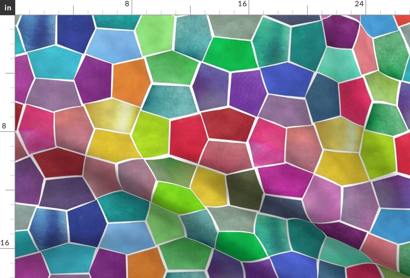 Junk Kaleidoscope Geometric Bold Color Stained Glass Printed Minky Fabric - Fat Quarter for Sewing Baby Blankets, Quilt Backing & Plush Toys - Soft & Colorful DIY Craft Material for Nursery Decor & Home Projects