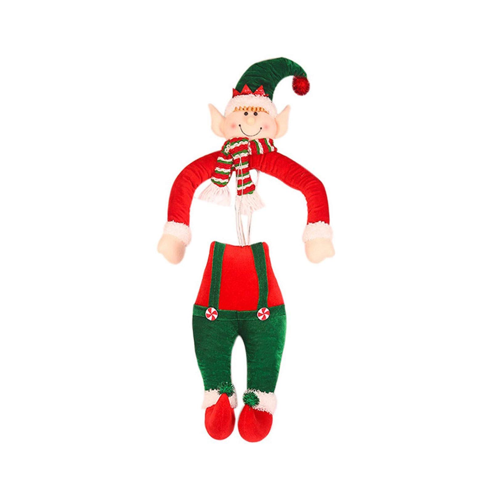 CFSNCM Christmas Telescopic Rod Faceless Doll - Window Tree Decor with Elves Hugging the Tree - Holiday Home Decoration Supplies for Xmas Party & Festive Indoor Decor