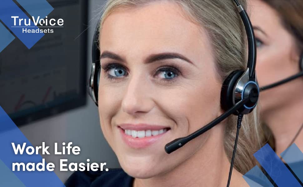 TruVoice HD-500 Professional Wired Headset with Noise Canceling Microphone & HD Sound - Compatible with Avaya 16xx/96xx/J Series Phones - Ideal for Call Centers, Office Use & Remote Work
