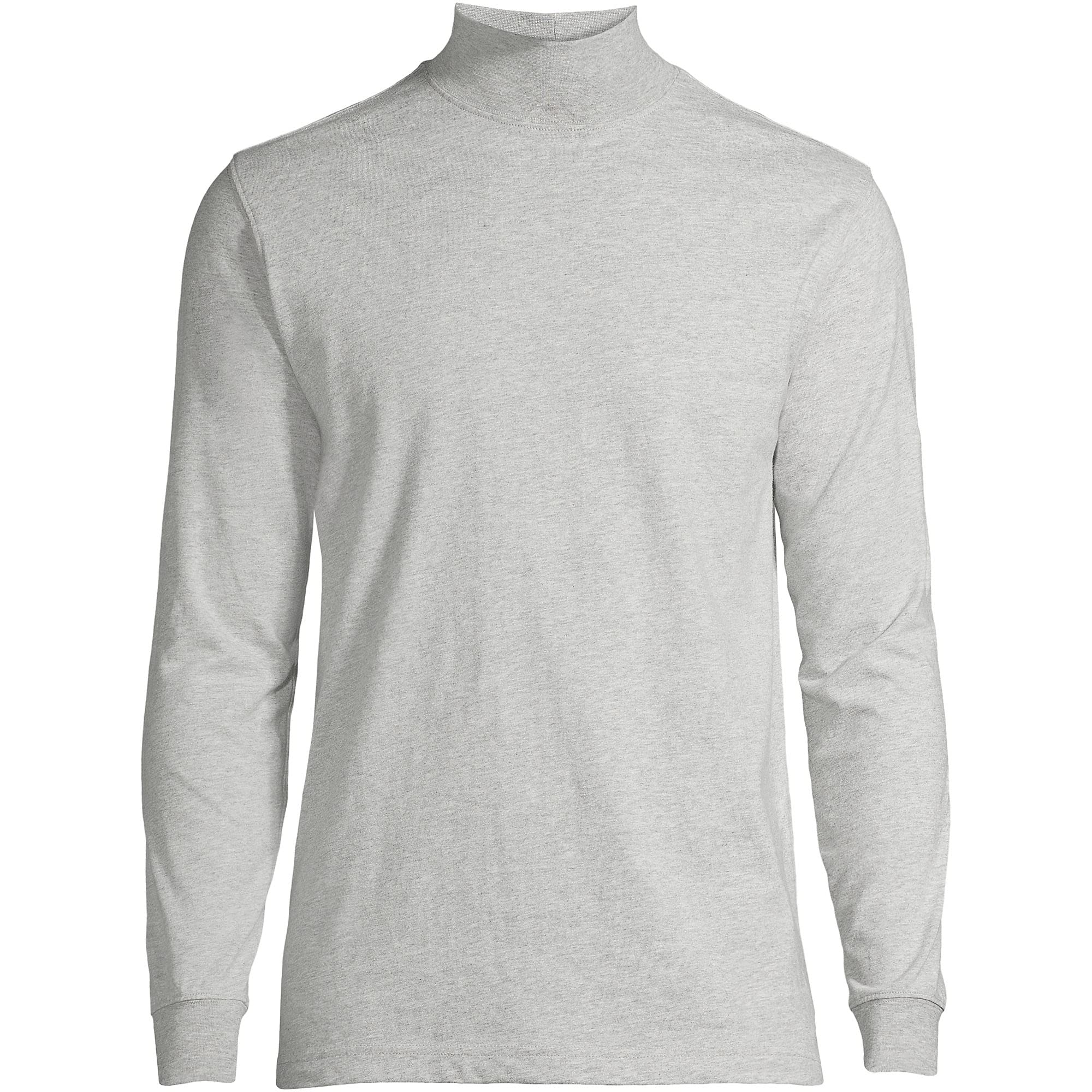 Lands' End Men's Super-T Cotton-Blend Mock Turtleneck Shirt - Soft Comfortable Long Sleeve Crewneck Top for Business Casual & Office Wear