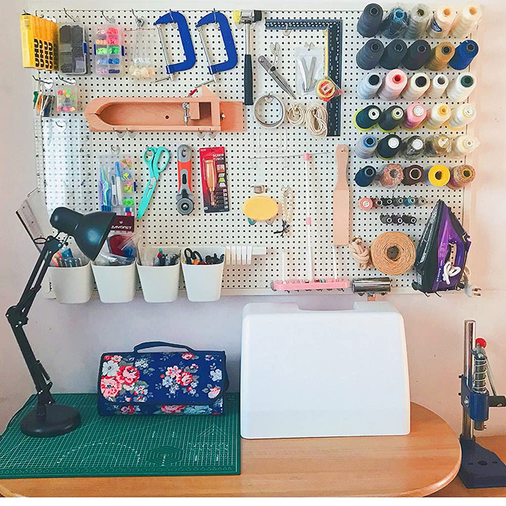 4-Piece Pegboard Wall Organizer Kit - DIY Garage Storage System with Wall Mount Bins & Panel Rack - 39