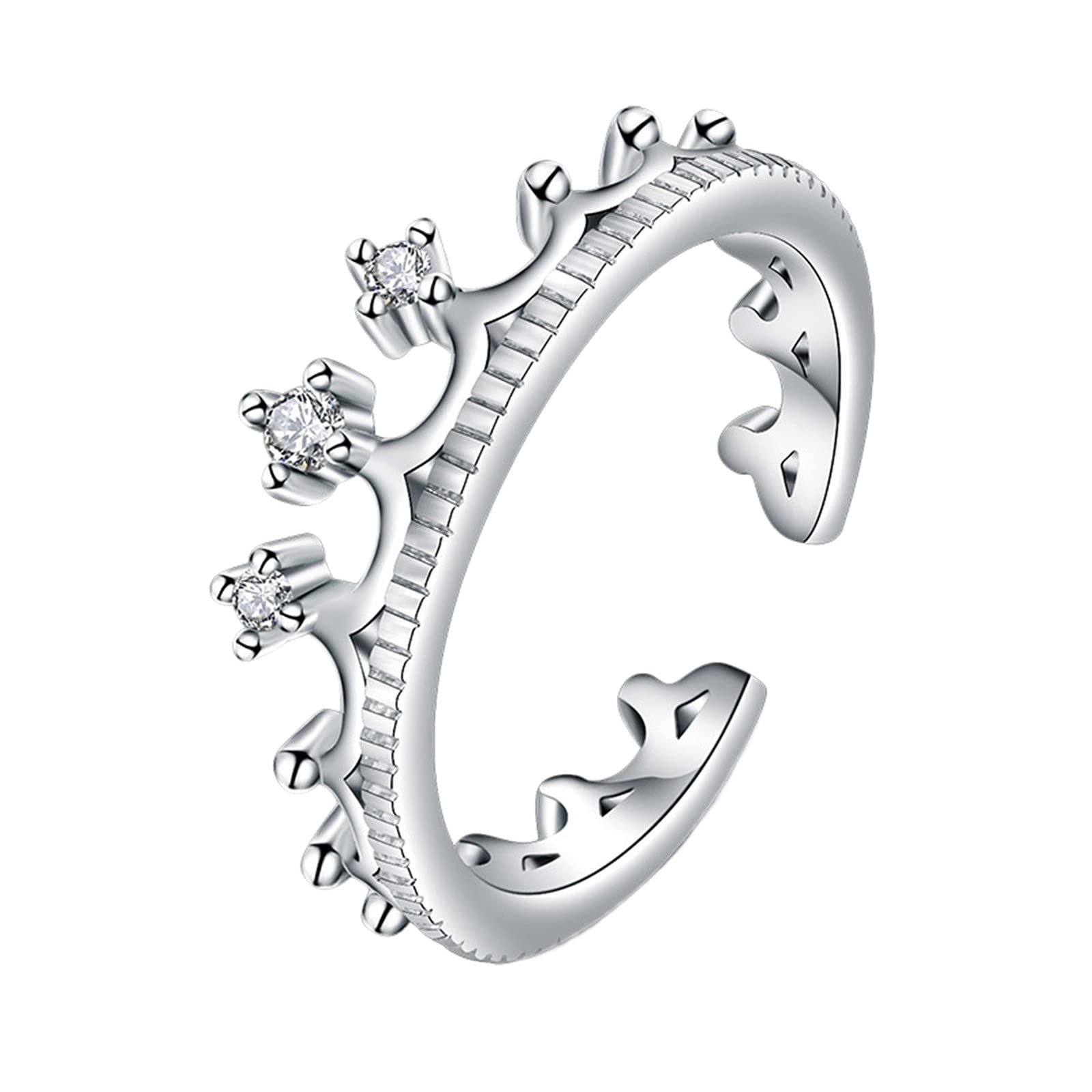 Elegant Diamond Rings for Women - Open Design Zircon Engagement Ring, Fashionable Ladies Bracelet Ring, Wedding & Anniversary Jewelry Gift