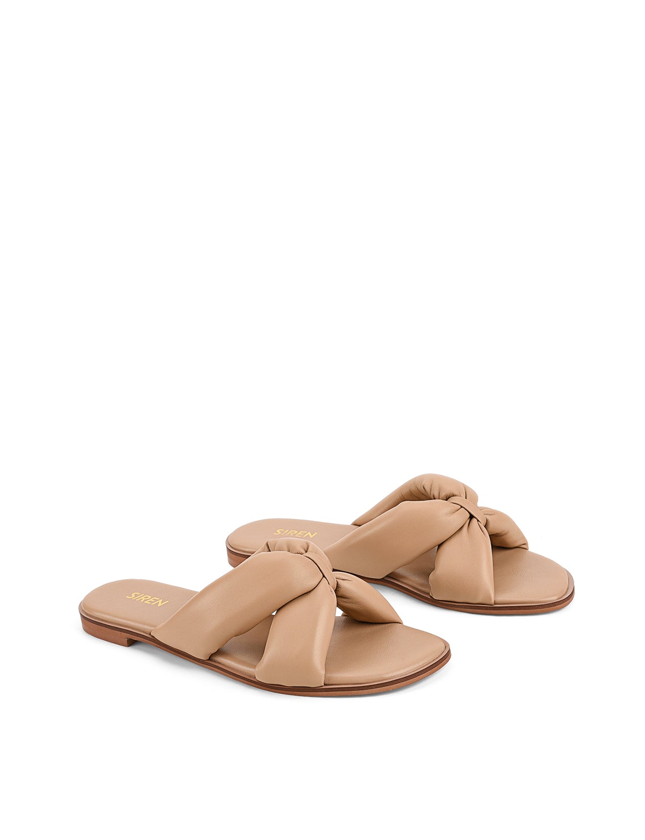 Madeline Flat Slides for Women - Almond Tan Genuine Leather Comfortable Sandals - Perfect for Beach, Pool, and Casual Summer Outfits