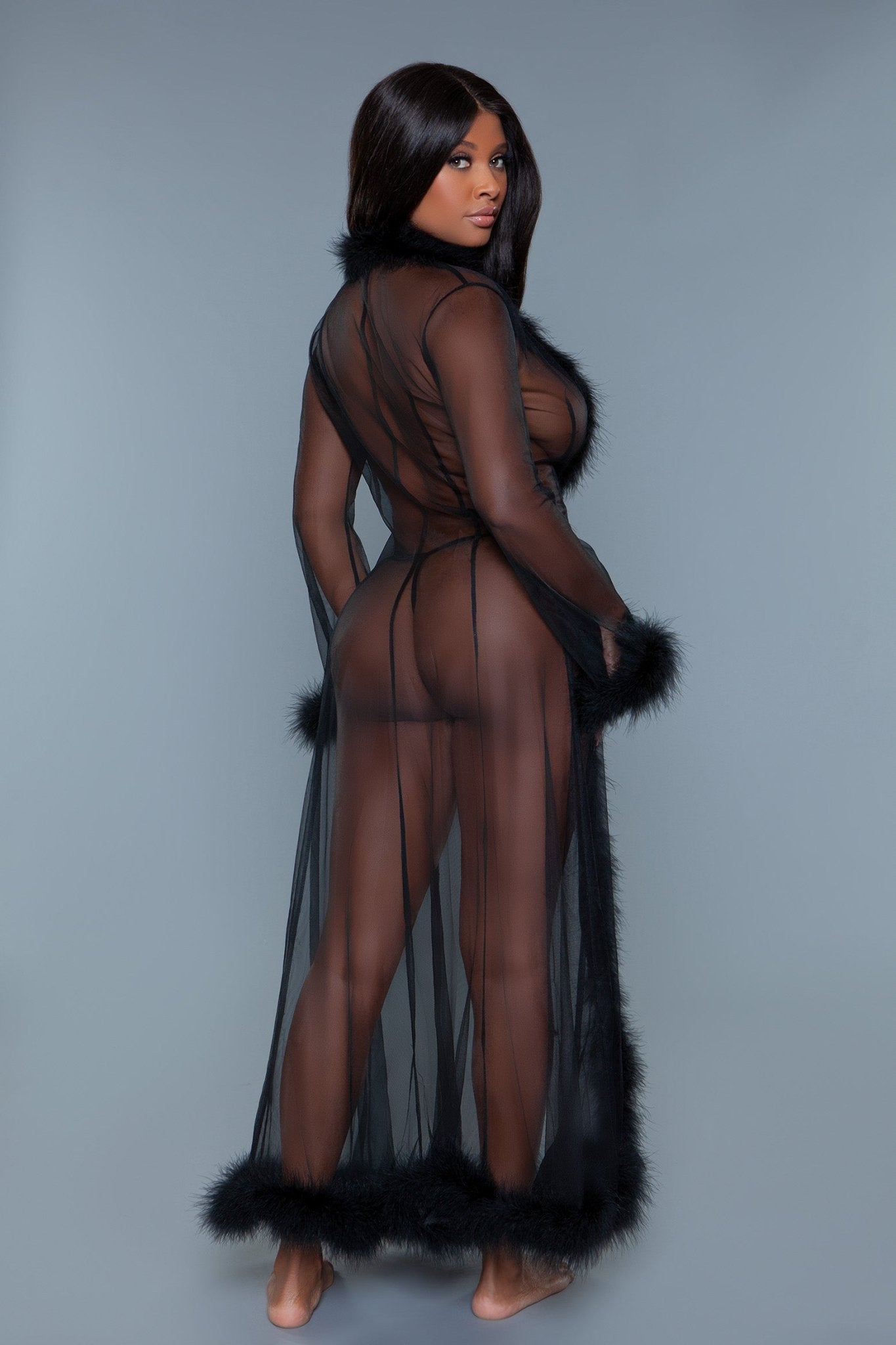 BeWicked Women's Soft Marabou Feather Robe BW1650 - Luxurious Lingerie for Boudoir, Bridal & Special Occasions