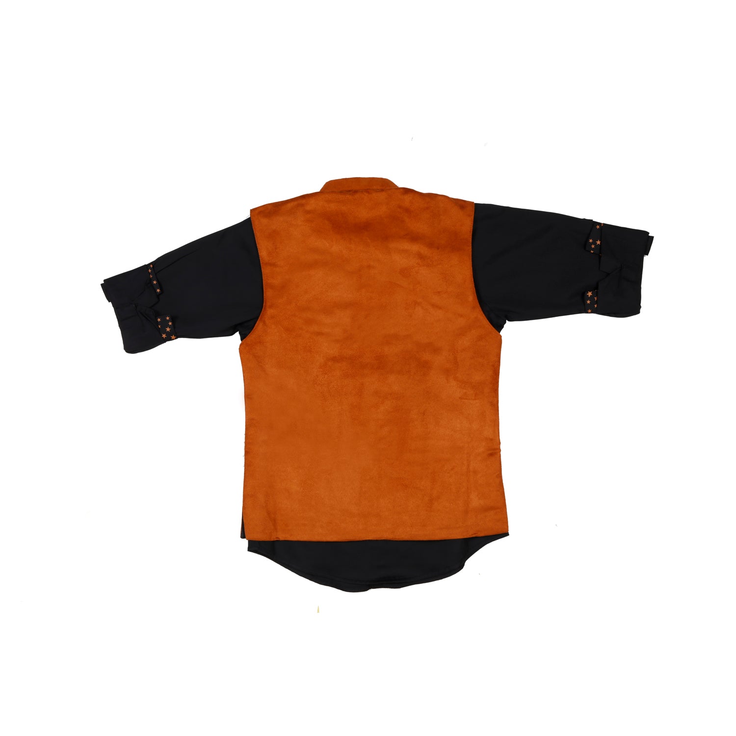 Stylish Brown Suede Modi Jacket with Black Shirt - Perfect for Casual Outings & Fall Layering