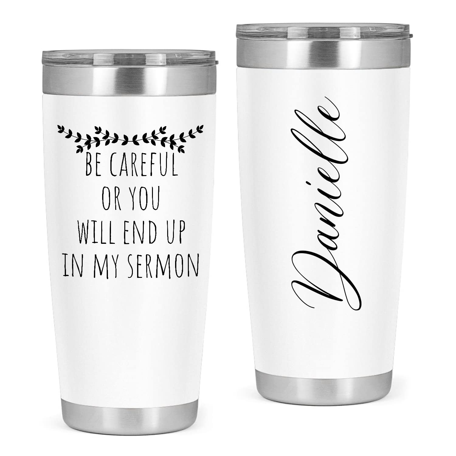Personalized 20Oz Stainless Steel Tumbler with Funny Quotes - Custom Name Coffee Cup & Tea Mug - Meaningful Gift for Friends & Coworkers - Perfect for Office, Travel, and Daily Use