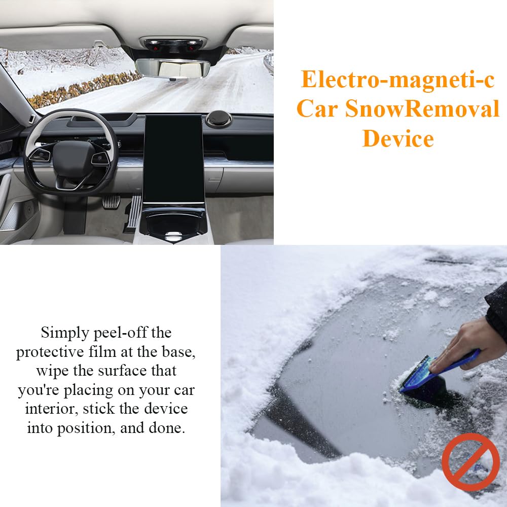 Portable Electromagnetic Snow & Ice Remover for Cars - Windshield Defogger, Deicer & Essential Oil Diffuser | Winter Car Accessories for Quick Defrosting & Aromatherapy | Ideal for Cold Weather, Road Trips & Daily Commute