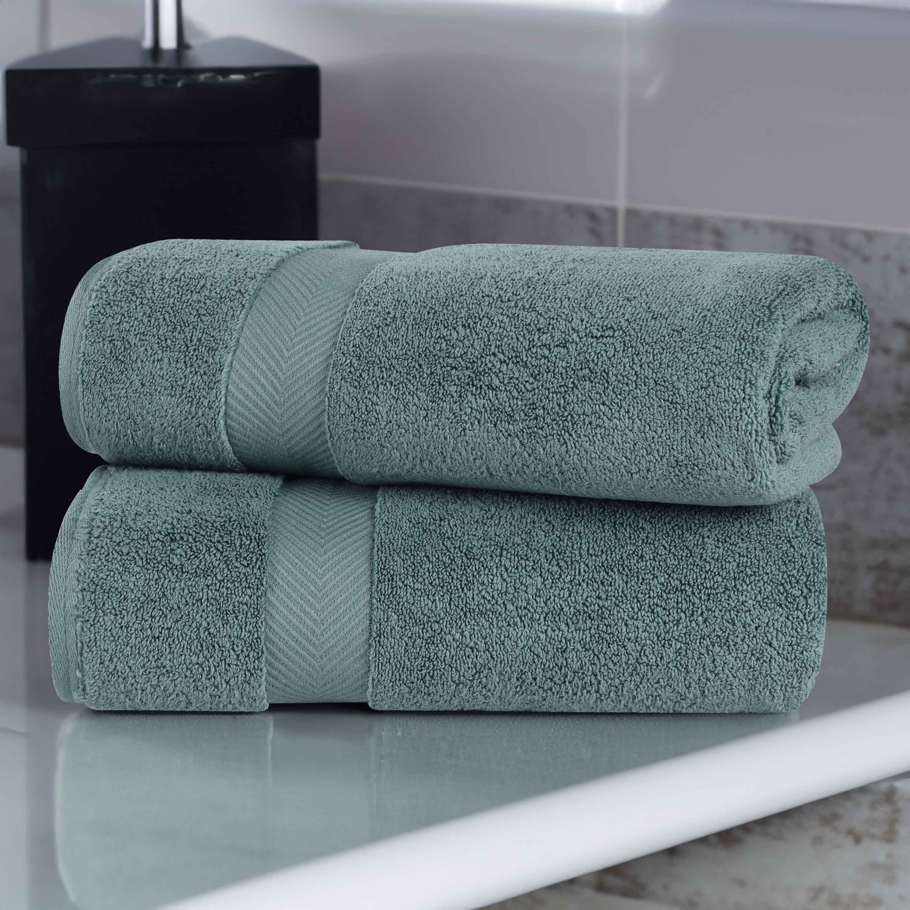 Premium Cotton Zero Twist 2-Piece Bath Sheet Towel Set - Ultra Soft & Absorbent for Spa, Bathroom & Beach Use
