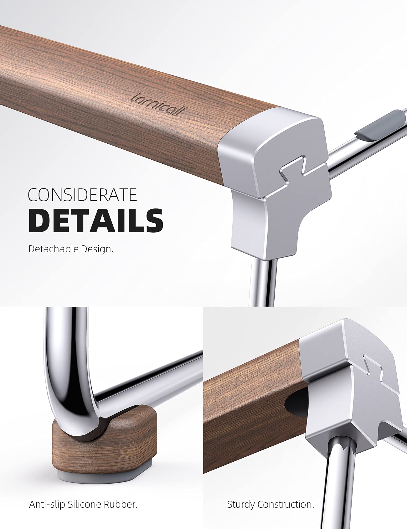 Lamicall Adjustable Gooseneck Phone Holder & Wooden Laptop Stand - Perfect for Home Office, Bed, Desk, and Hands-Free Video Calls