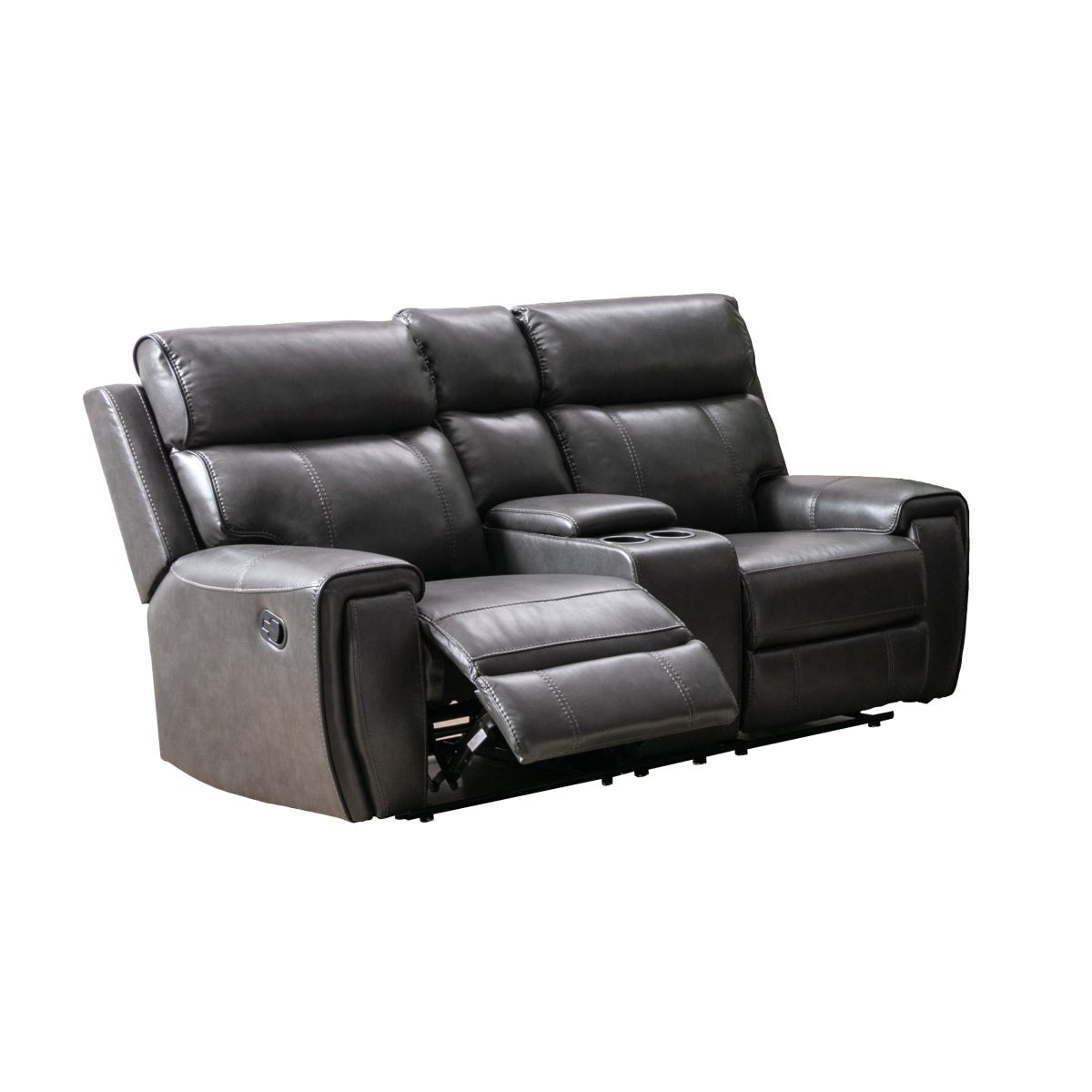 Carnegie Reclining Loveseat - Modern Fabric Recliner Sofa for Living Room, Small Space & Home Theater | Comfortable Two-Seater with Cup Holders