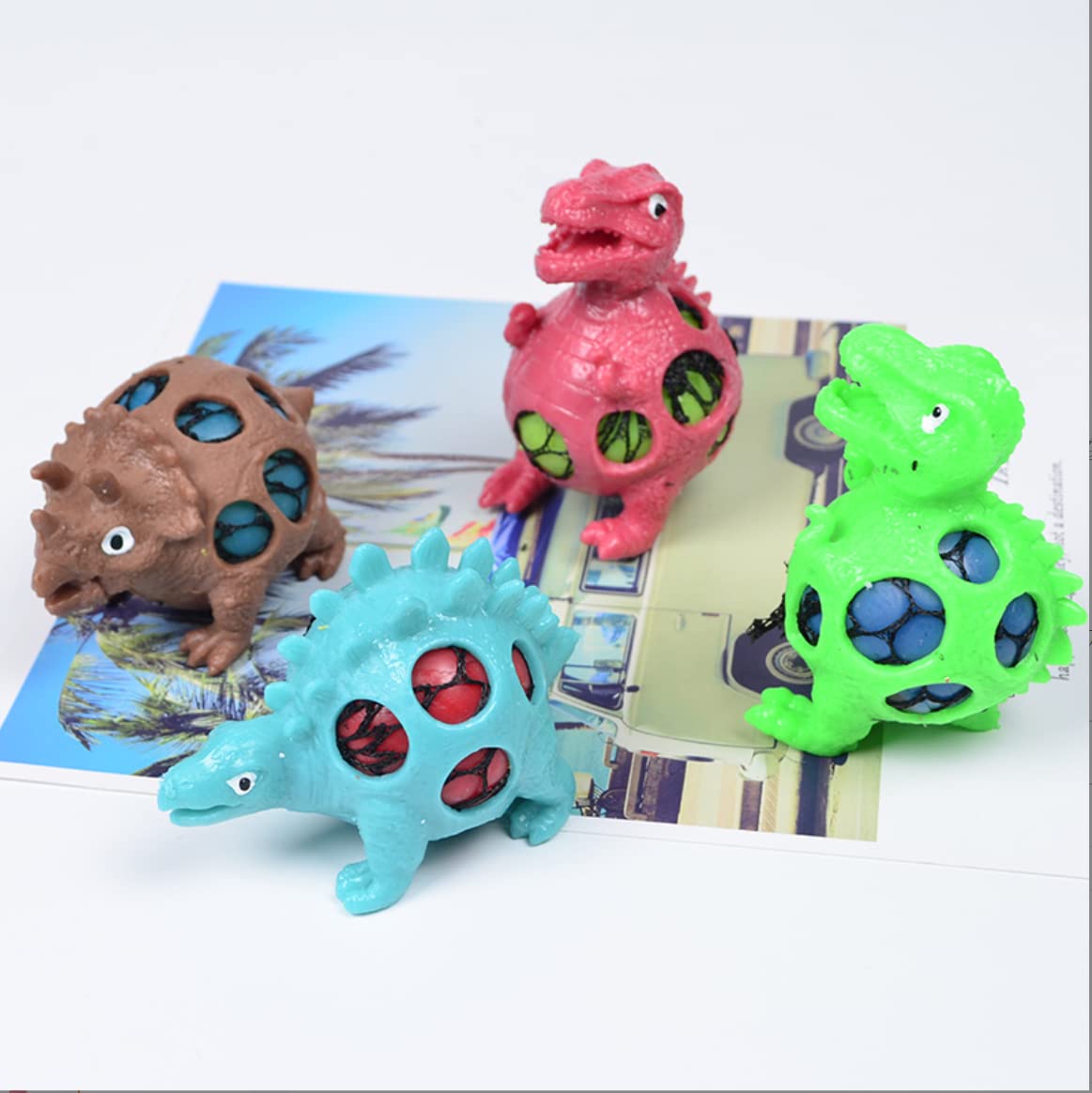 Dinosaur Squeeze Fidget Toy - Stress Relief Ball for Anxiety & Work Pressure - Green Sensory Fidget Toy for Kids & Adults | Perfect for Office, Classroom & Home Use