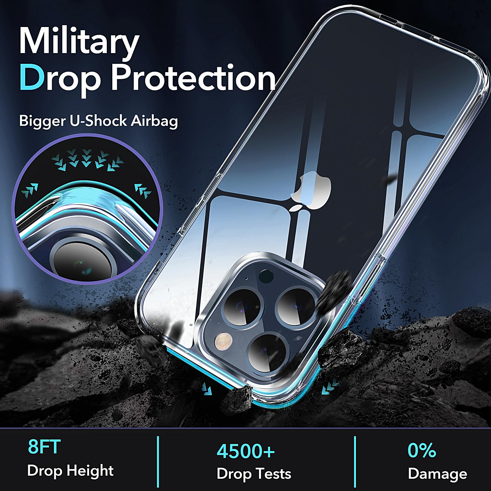 Vimiki Clear iPhone 15 Pro Case - Military Grade Shockproof Protection | Anti-Yellowing Hard PC Bumper Case | Ultra Slim Fit Transparent Cover | Perfect for Everyday Use, Travel & Outdoor Activities