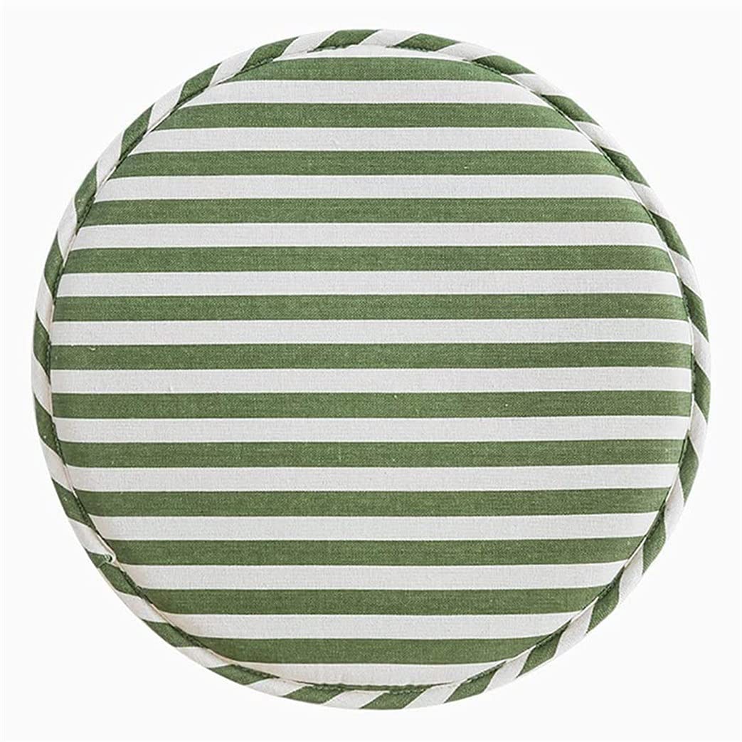 Non-Slip Round Chair Cushions 33x33cm - Cotton Linen Stool Covers with Sponge Padding for Bistro, Dining, Kitchen, Office & Patio Chairs (Color 6) - Comfortable Seat Cushion for Home Decor