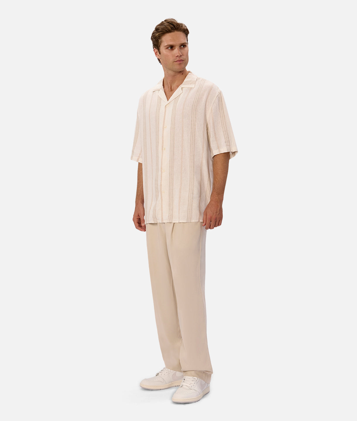 Cienega Short Sleeve Shirt for Men - Off White & Multi-Color Casual Button Down Shirt | Perfect for Summer Outfits, Beach Wear & Casual Office Attire