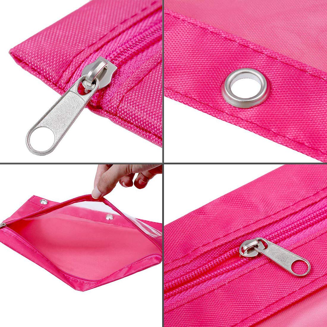 20 Pack Zippered 3-Ring Binder Pouch with Clear Window - School & Office Supplies for Pencils, Pens & Classroom Organization - Perfect for Students, Teachers & Backpack Storage