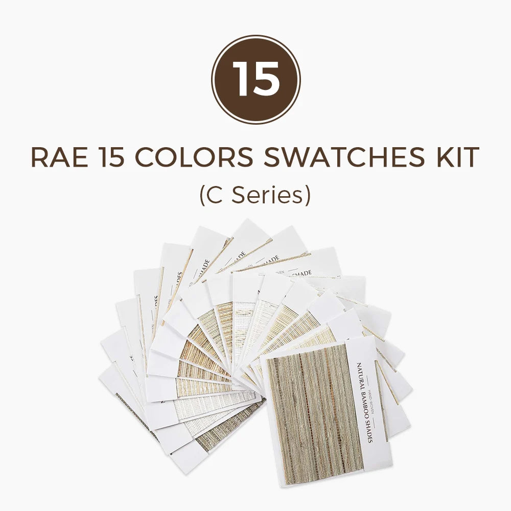 Rae Natural Woven Shade Swatches Kit - Premium Window Treatment Samples for Home Decor & Interior Design - Perfect for Curtains, Blinds, and DIY Projects