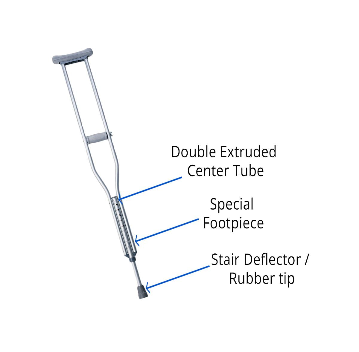 Youth Push Button Adjustable Crutches (4'6