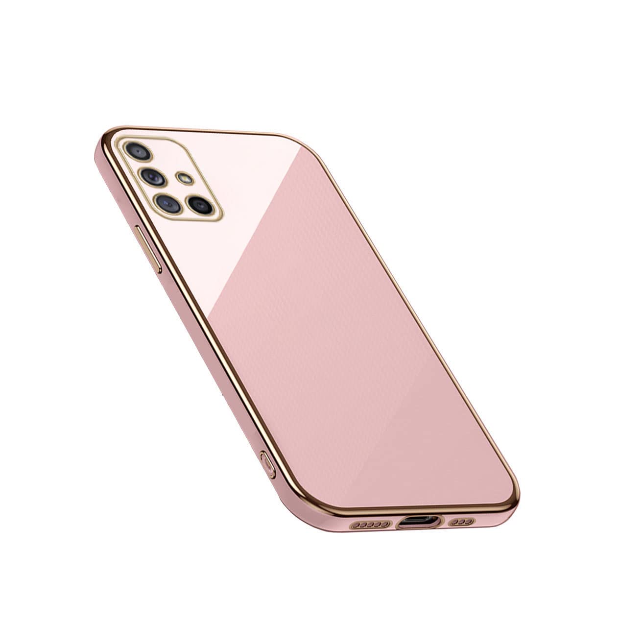 Samsung Galaxy A51 4G Phone Case - Cute Pink Luxury Electroplated Shockproof TPU Cover with Full Camera Lens Protection & Edge Bumper | Perfect for Everyday Use, Travel, and Work Protection