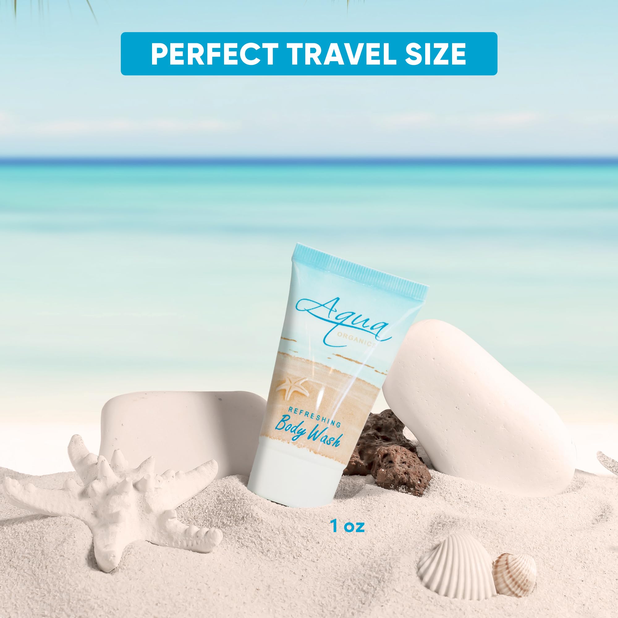 Travel Size Body Wash - 1 oz Bulk Pack (Case of 300) | Hotel Amenities & Personal Care Essentials for Travel, Gym, and On-the-Go Use