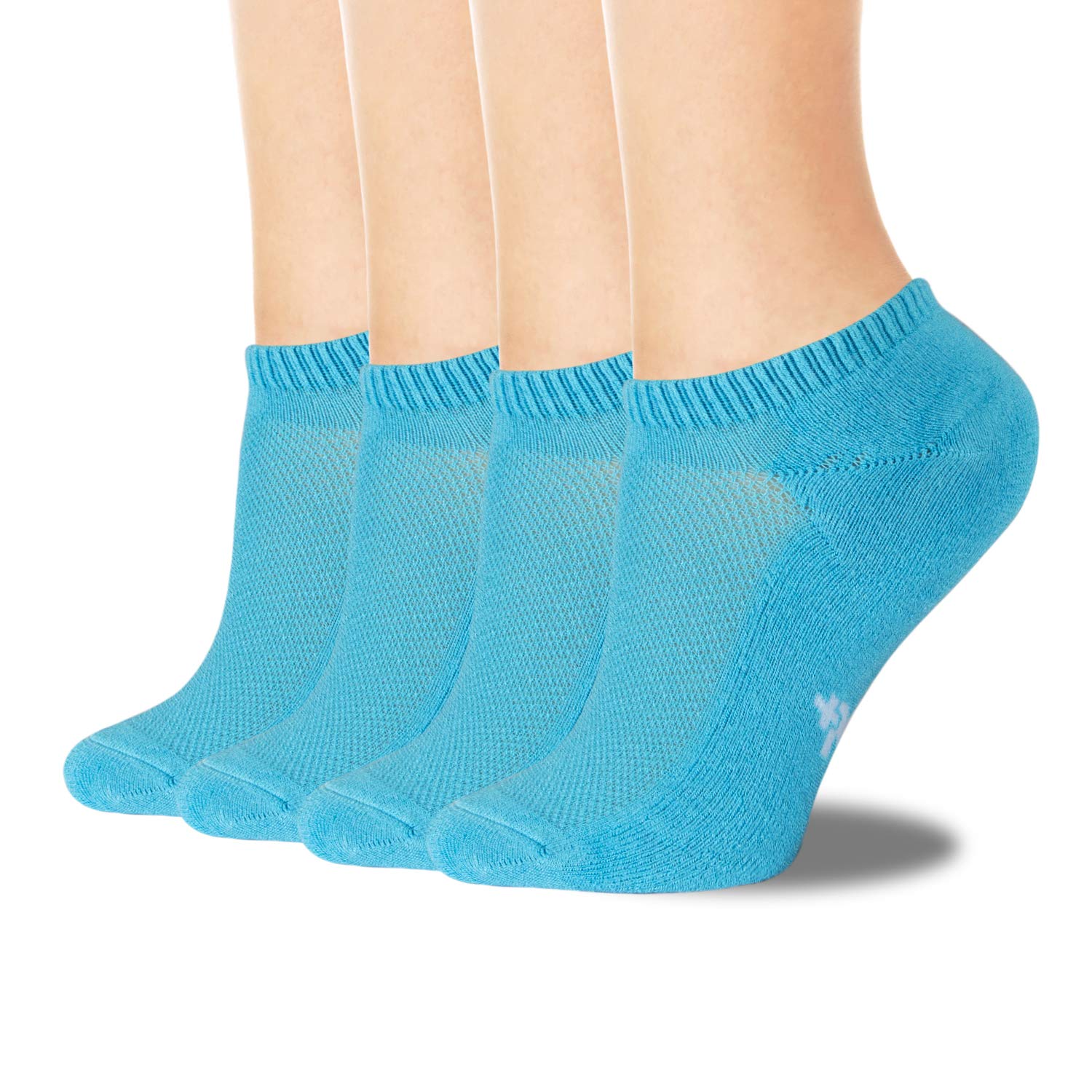 4 Pack Women's Bamboo No Show Socks - Breathable, Odor Control, Cushioned Sole Athletic Socks for Running, Yoga & Casual Wear - Multicolor Comfort Socks for Daily Use