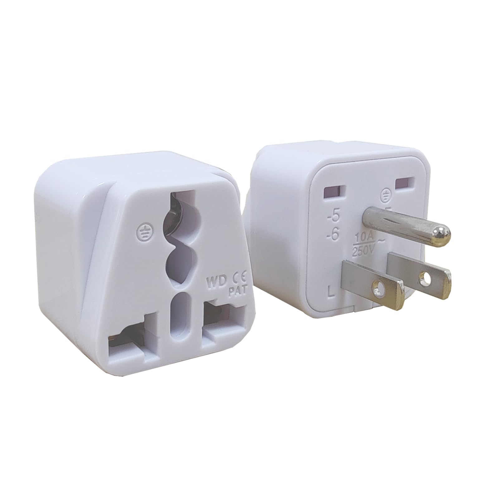 Universal Travel Adapter - Worldwide International Plug Converter (2 Pack) - US, UK, EU to Canada/US Power Adapter - Perfect for Business Trips, Vacations & International Travel Accessories