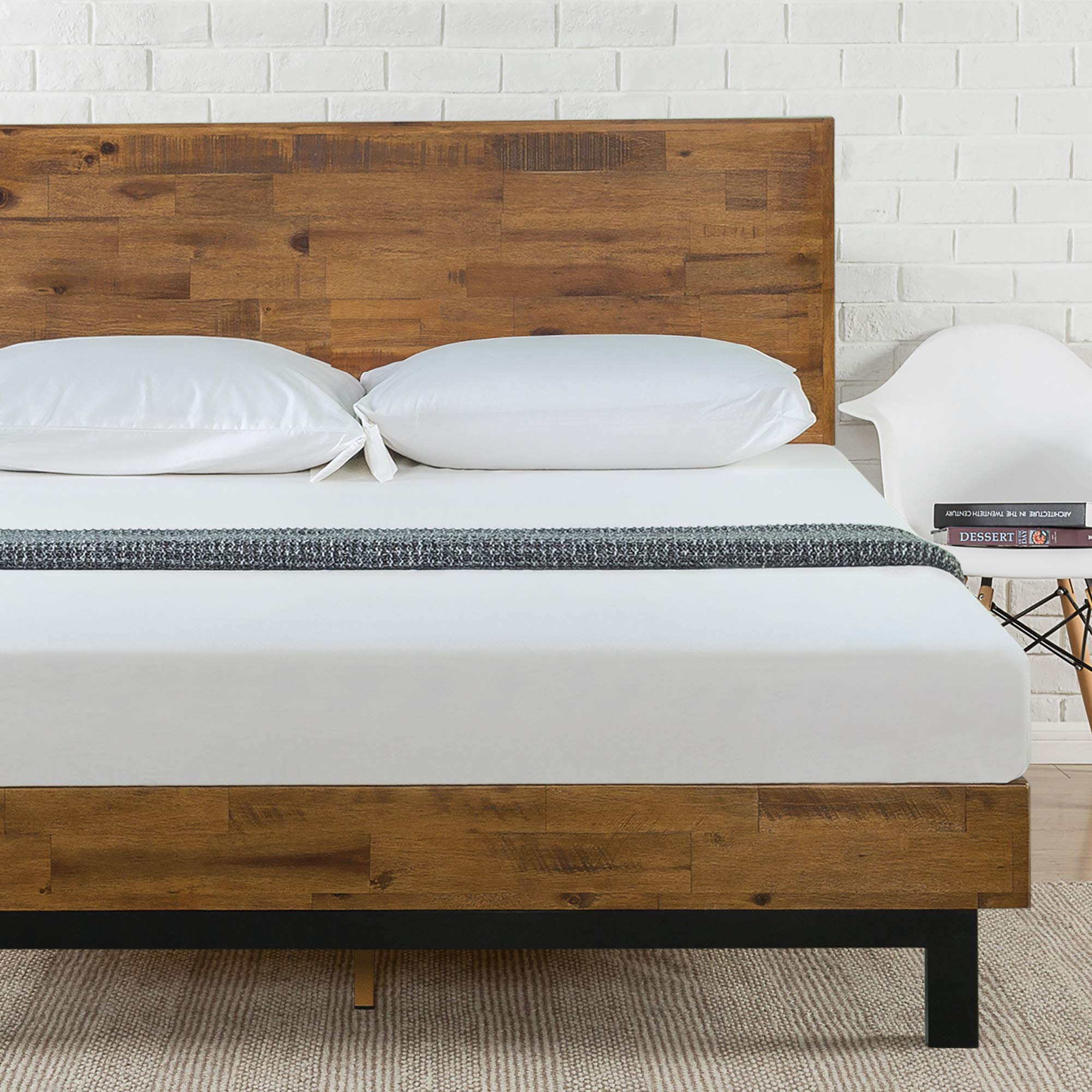 ZINUS Tricia Wood Platform Bed Frame with Adjustable Headboard - Sturdy Wood Slat Support, No Box Spring Needed - Easy Assembly, Twin Size - Perfect for Small Bedrooms, Guest Rooms & Dormitories