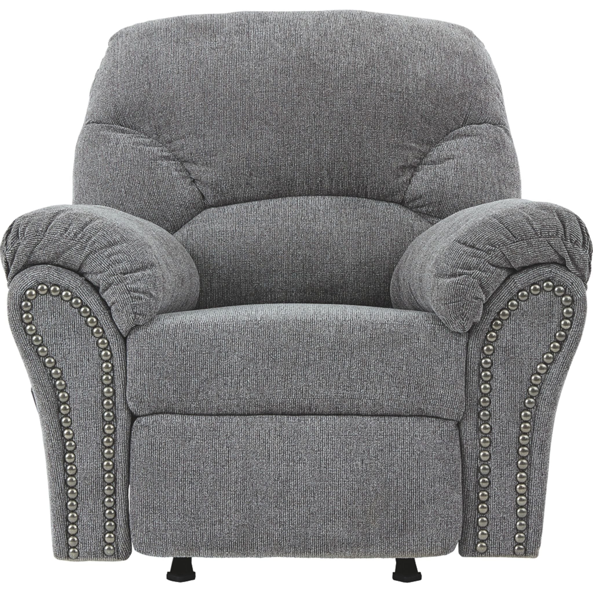 Allmaxx Rocker Recliner Chair - Pewter Grey Comfortable Living Room Furniture for Relaxing & Lounging | Perfect for Home Theater, Nursery, and Senior Comfort