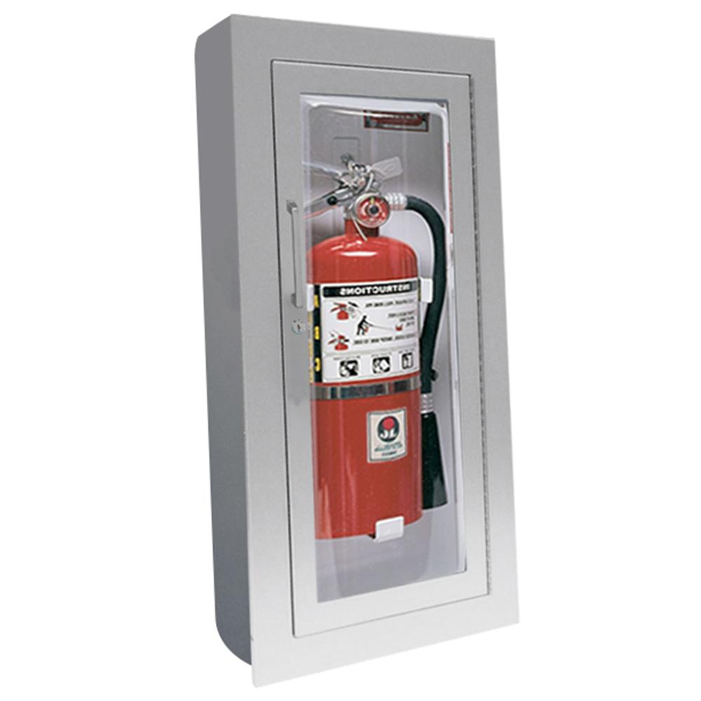 JL Industries 1527G25 Clear VU Fire Extinguisher Cabinet - Transparent Acrylic Full Glazing with Pull Handle & SAF T LOK - Ideal for Offices, Schools, and Commercial Buildings Safety Compliance