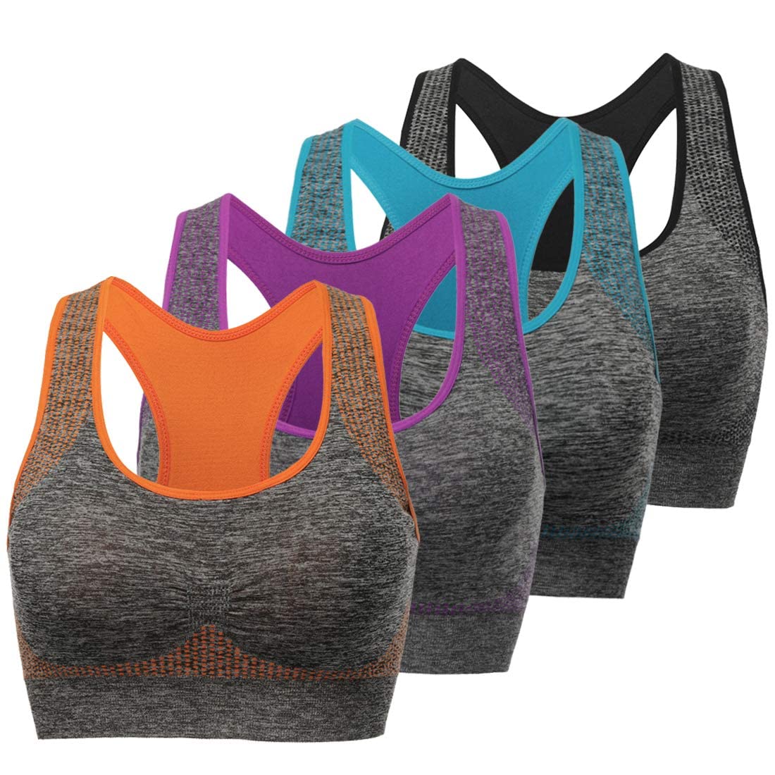 TOBWIZU Women's Medium Support Sports Bras with Pocket - Yoga, Gym & Activewear for Running, Workouts & Fitness Training