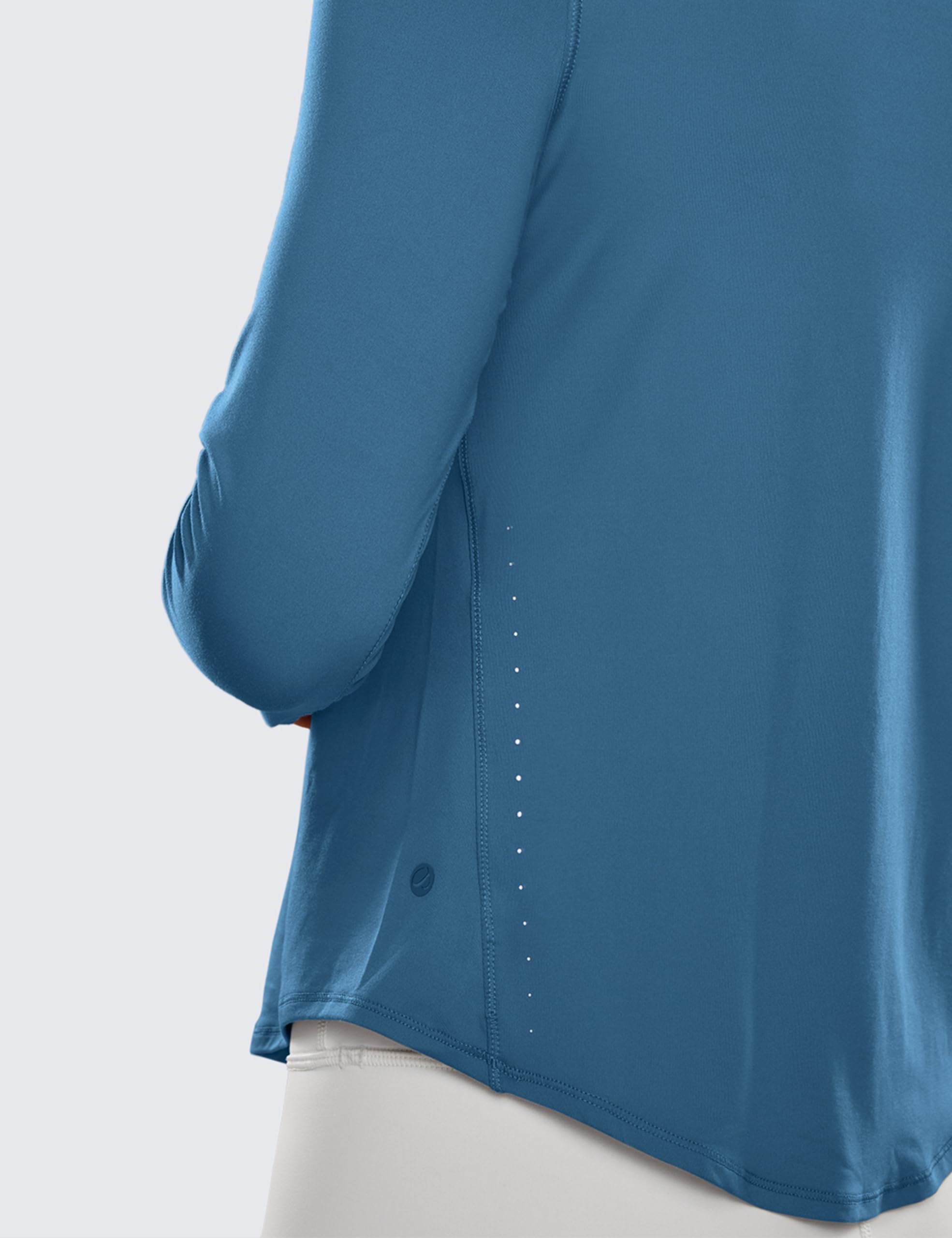 CRZ YOGA Women's Lightweight Long Sleeve Workout Shirts - High Neck Athletic Training Tops for Gym, Running & Fall Activities | Moisture-Wicking & Breathable Yoga Tee for Women's Fitness & Outdoor Sports
