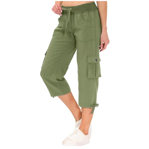 Womens Cargo Capris-green