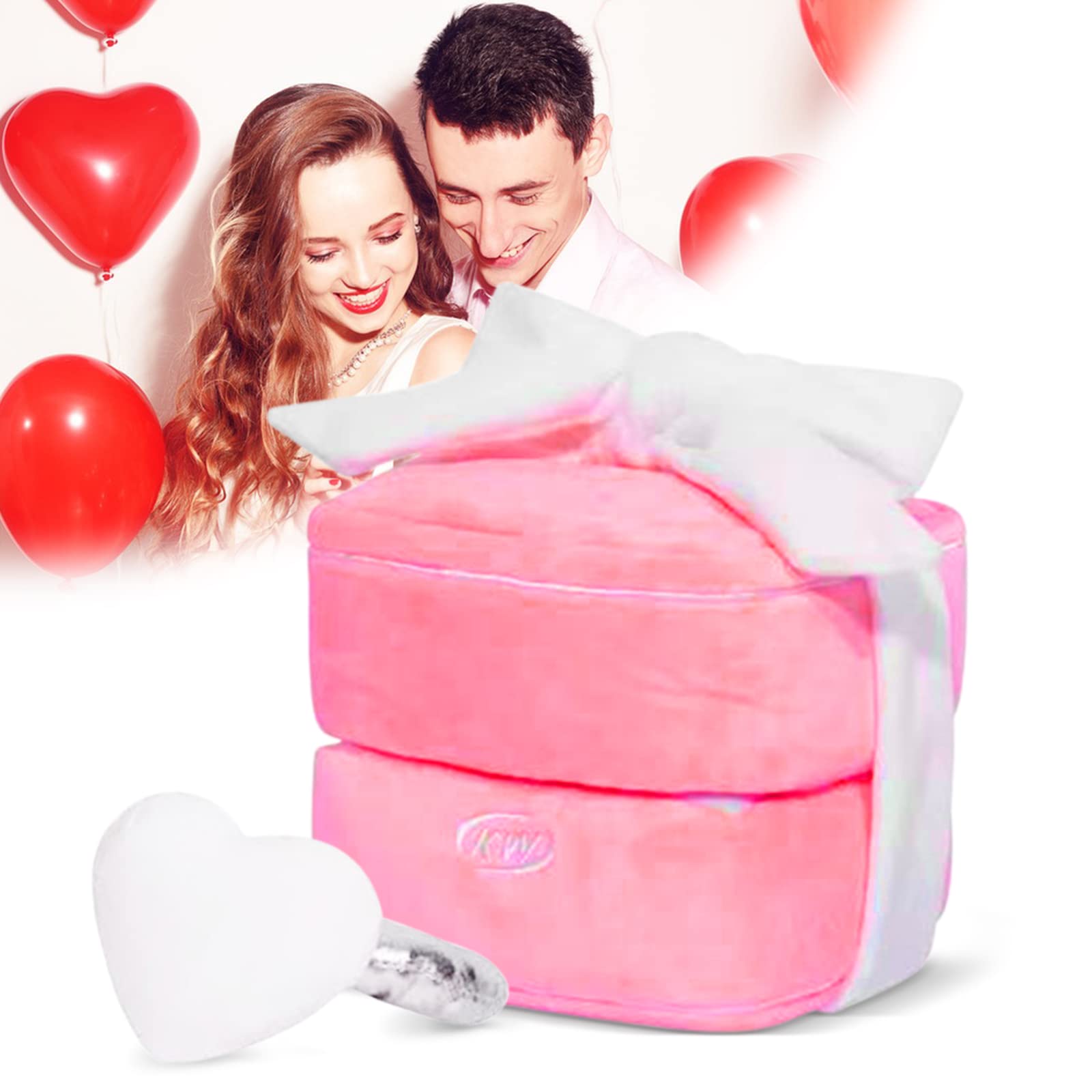 2022 Trendy Plush Ring Box - Pink Soft Stuffed Toy Ring Case, Creative Proposal & Wedding Gift for Couples, Romantic Surprise Present for Women - Perfect for Anniversaries, Valentine's Day & Special Moments (Pink)